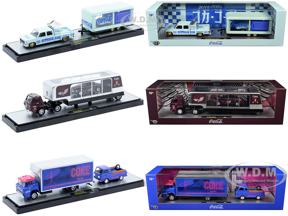 Auto Haulers "Coca-Cola" Set of 3 pieces Release 42 Limited Edition to 8200 pieces Worldwide 1/64 Diecast Models by M2 Machines diecast model