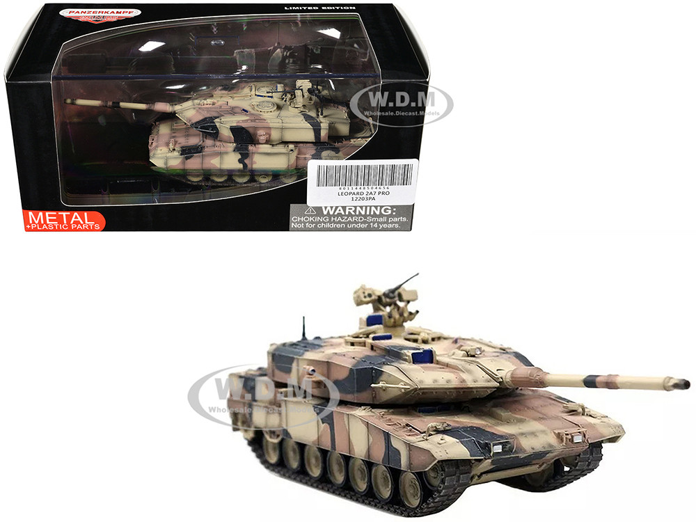 Leopard 2 A7+ Main Battle Tank "Desert Camouflage" German Army "Armor Premium" Series 1/72 Diecast Model by Panzerkampf diecast model