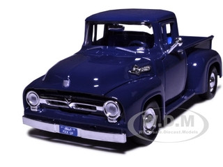 1956 Ford F-100 Pickup Truck Dark Blue 1/24 Diecast Model Car by Motormax diecast model