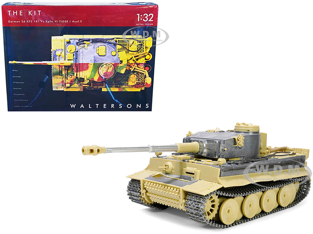 Skill 4 Model Kit German Sd.Kfz.181 Pz.Kpfw VI Tiger I (Early Production Model) Heavy Tank "Schwere Panzerabteilung 505, No. 100, Kursk" (July 1943) 1/32 Scale Model by Metal Proud diecast model