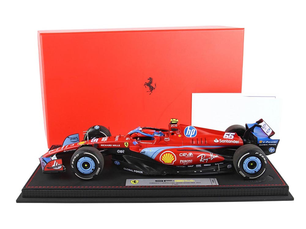 Ferrari SF-24 #55 Carlos Sainz Formula One F1 "Miami GP" (2024) Limited Edition to 96 pieces Worldwide 1/18 Diecast Model Car by BBR diecast model