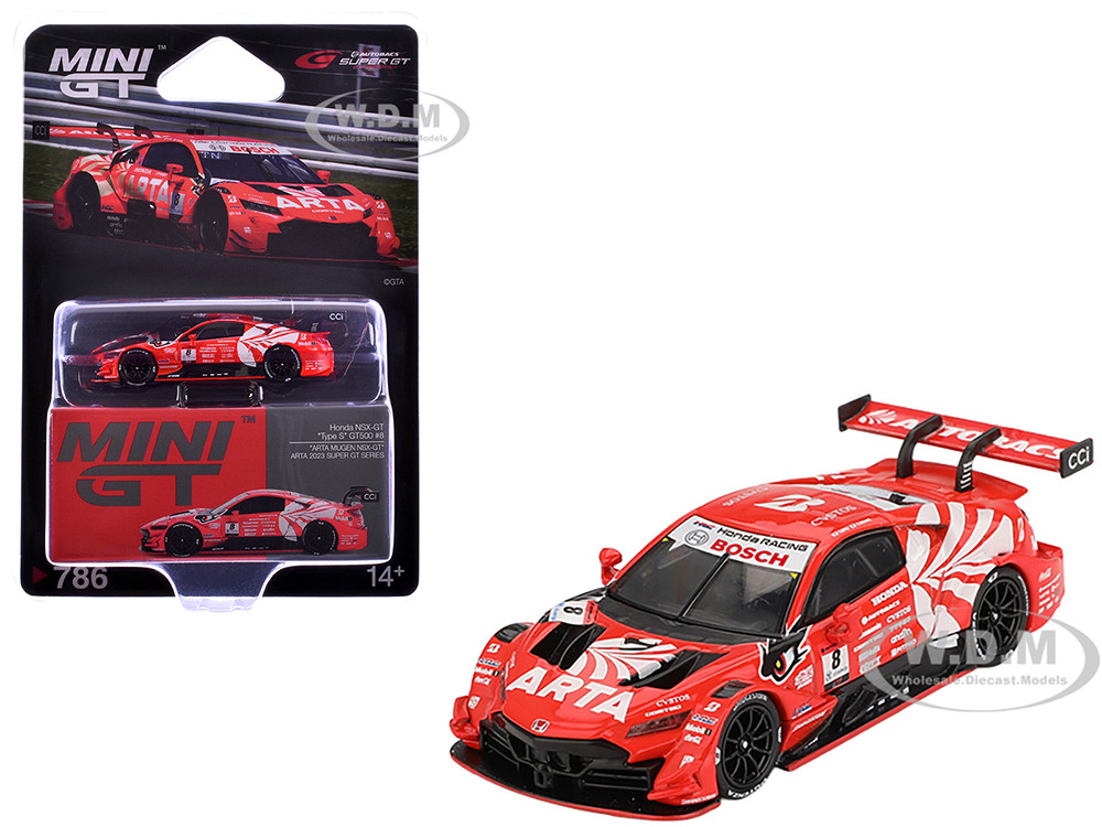 Honda NSX-GT "Type S" GT500 #8 Tomoki Nojiri - Toshiki Oyu "ARTA" "Super GT Series" (2023) Limited Edition 1/64 Diecast Model Car by Mini GT diecast model