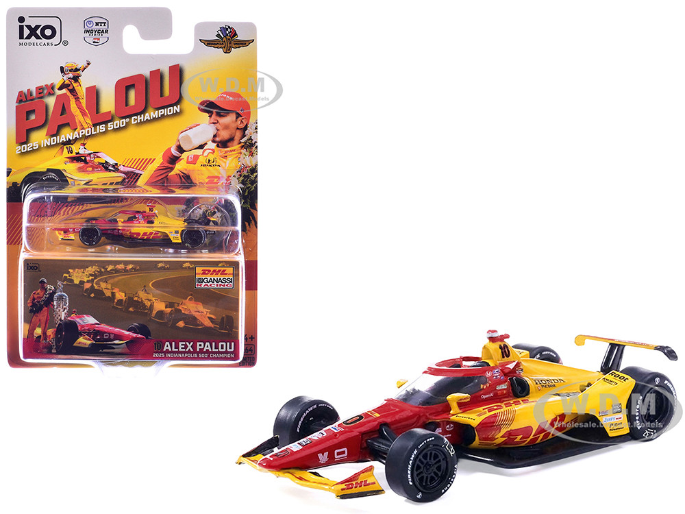 Dallara IndyCar #10 Alex Palou "DHL - Chip Ganassi Racing" Winner "Indianapolis 500" (2025) 1/64 Diecast Model Car by IXO Models diecast model
