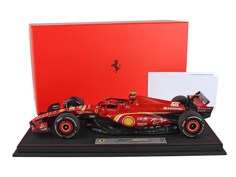 Ferrari SF-24 #55 Carlos Sainz Winner Formula One F1 "Australian GP" (2024) Limited Edition to 180 pieces Worldwide 1/18 Diecast Model Car by BBR diecast model