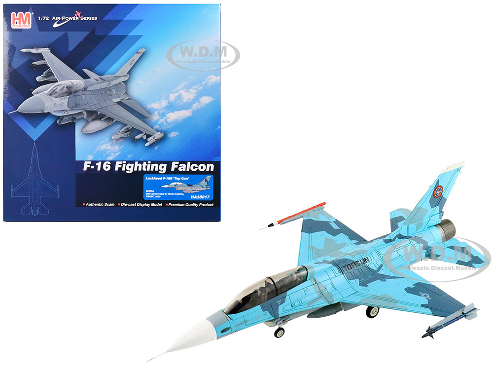 Lockheed F-16B Fighting Falcon Fighter Aircraft "Top Gun, 90th Anniversary of Naval Aviation, NSAWC" United States Navy "Air Power Series" 1/72 Diecast Model by Hobby Master diecast model