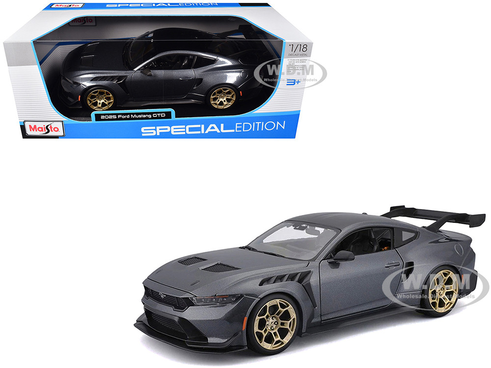 2025 Ford Mustang GTD Dark Gray Metallic with Black Top "Special Edition" Series 1/18 Diecast Model Car by Maisto diecast model