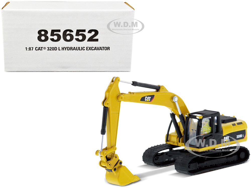 CAT Caterpillar 320D L Hydraulic Excavator with Multiple Work Tools and Operator "High Line" Series 1/87 (HO) Diecast Model by Diecast Masters diecast model