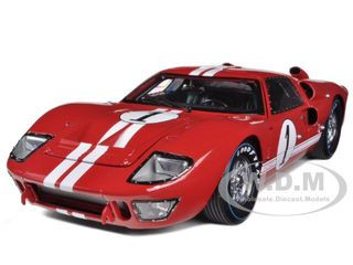1966 Ford GT-40 MK 2 Red #1 Le Mans 1/18 Diecast Model Car by Shelby Collectibles diecast model