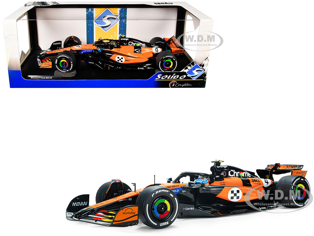 McLaren MCL39 #4 Lando Norris "OKX" Winner Formula One F1 "Monaco GP" (2025) "Competition" Series 1/18 Diecast Model Car by Solido diecast model