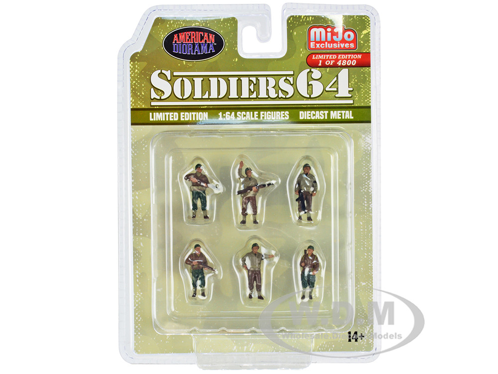 "Soldiers 64" 6 piece Diecast Set Military Figures Limited Edition to 4800 pieces Worldwide for 1/64 Scale Models by American Diorama diecast model