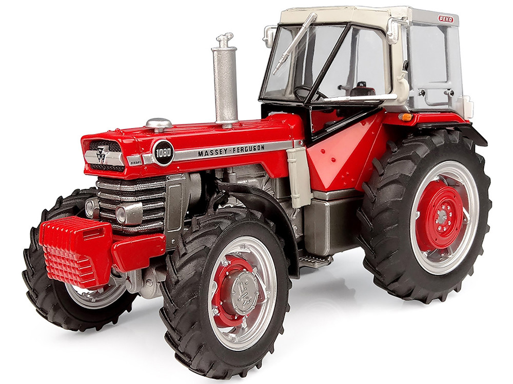 Massey Ferguson 1080 4WD Tractor with PEKO Cabin Red with Gray Top 1/32 Diecast Model by Universal Hobbies diecast model