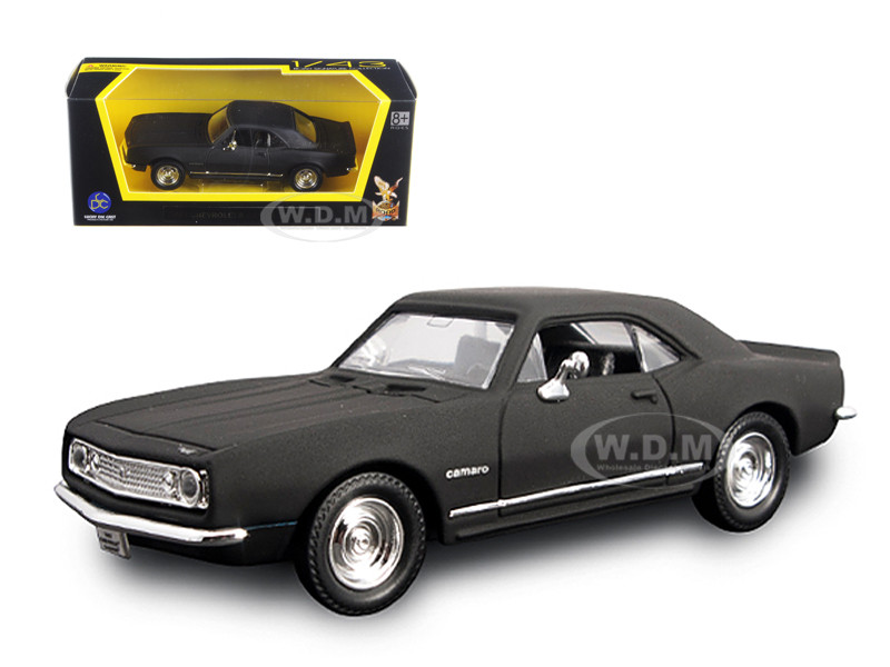 1967 Chevrolet Camaro Z28 Matt Black 1/43 Diecast Model Car by Road Signature diecast model