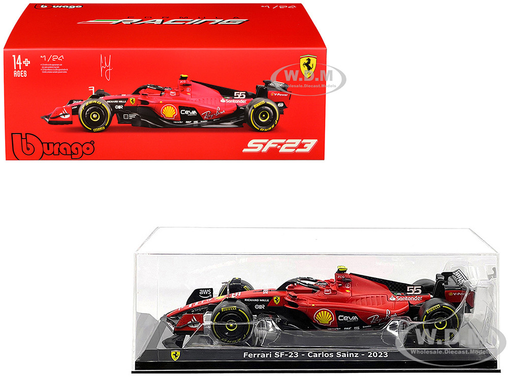 Ferrari SF-23 #55 Carlos Sainz Formula One F1 World Championship (2023) "Formula Racing" Series 1/24 Diecast Model Car by Bburago diecast model