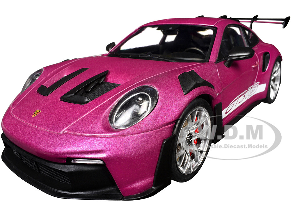 Porsche 911 GT3 RS Red Violet Metallic with White Stripes "Pink Slips" Series 1/18 Diecast Model Car by Jada diecast model