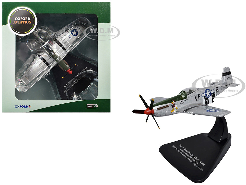 North American P-51D Mustang Fighter Aircraft "Captain Donald Emerson, 336th Fighter Squadron, 4th Fighter Group, 8th AF, Debden, England" (1944) United States Army Air Forces "Oxford Aviation" Series 1/72 Diecast Model Airplane by Oxford Diecast diecast model
