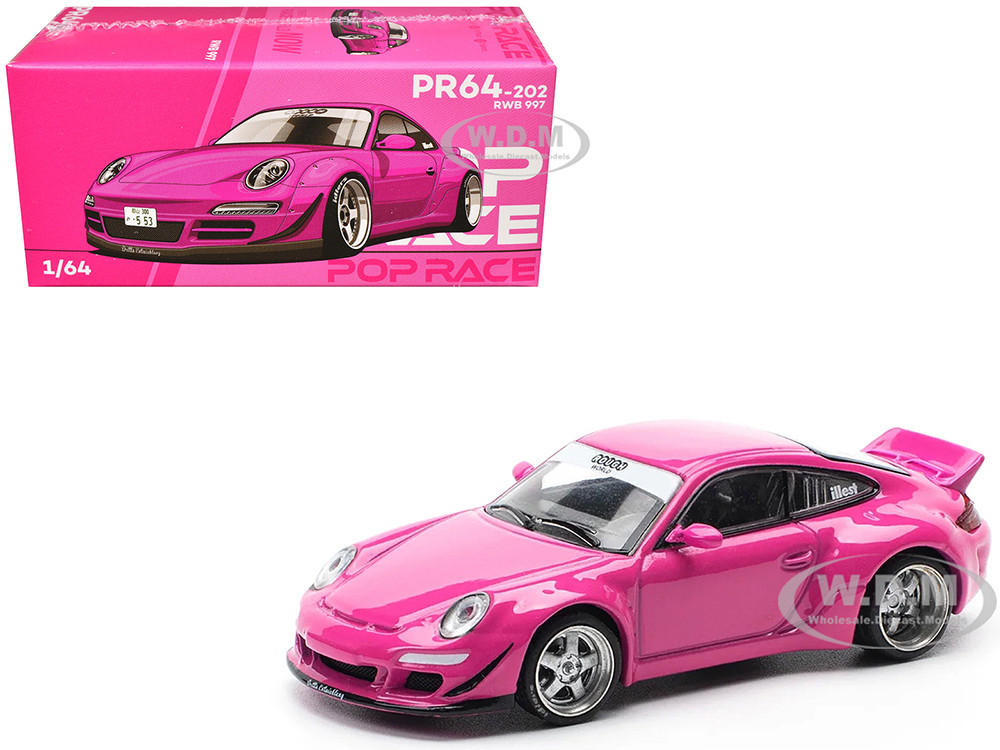 RWB 997 Pink 1/64 Diecast Model Car by Pop Race diecast model