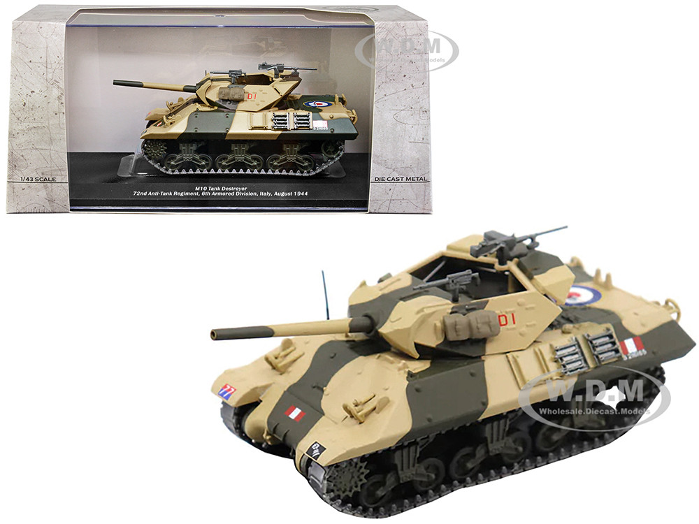 M10 Tank Destroyer D1 #77 "U.S.A. 72nd Anti-Tank Regiment, 6th Armored Division, Italy, August 1944" 1/43 Diecast Model by AFVs of WWII diecast model