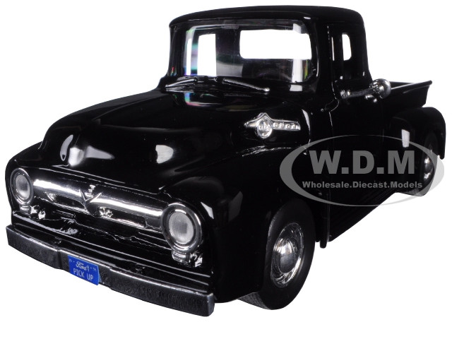 1956 Ford F-100 Pickup Truck Black 1/24 Diecast Model by Motormax diecast model