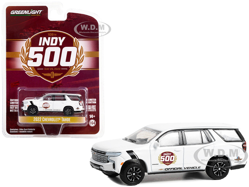 2022 Chevrolet Tahoe White "106th Running of the Indianapolis 500 Official Vehicle" (2022) "Anniversary Collection" Series 15 1/64 Diecast Model Car by Greenlight diecast model