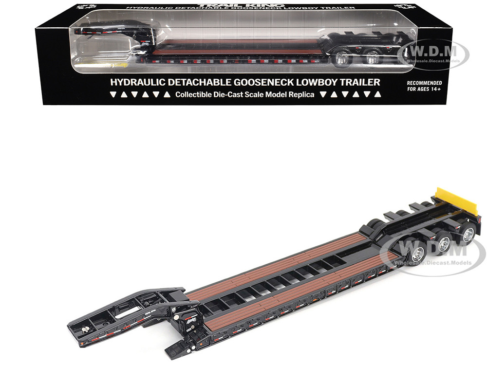Trail King TK120 Hydraulic Detachable Gooseneck Lowboy Trailer Black (Regular Version) "Transport Series" 1/50 Diecast Model by Diecast Masters diecast model