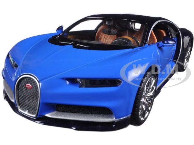 Bugatti Chiron Blue and Dark Blue 1/24 Diecast Model Car by Maisto diecast model