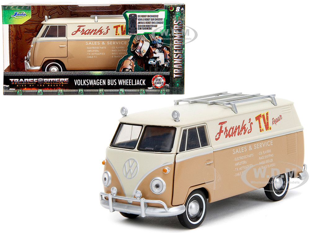 Volkswagen Bus "WheelJack" Tan and Beige "Frank's TV Repair" "Transformers: Rise of the Beasts" (2023) Movie "Hollywood Rides" Series 1/32 Diecast Model Car by Jada diecast model