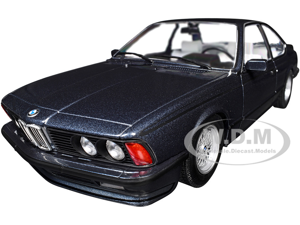 1984 BMW 635 CSI (E24) Macau Blue Metallic with White Interior 1/18 Diecast Model Car by Solido diecast model