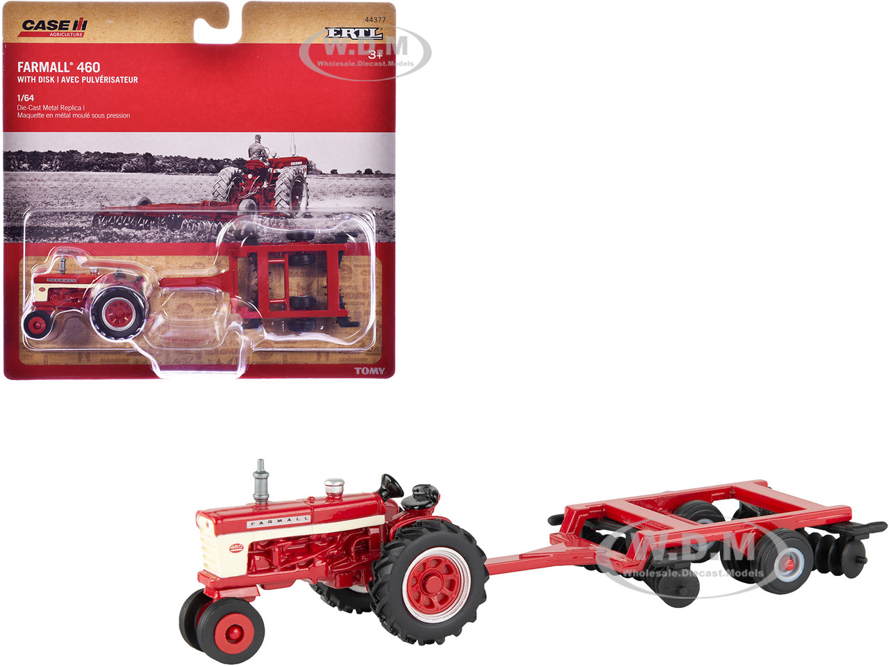 Farmall 460 Tractor Red with Disk "Case Agriculture" Series 1/64 Diecast Model by ERTL TOMY diecast model