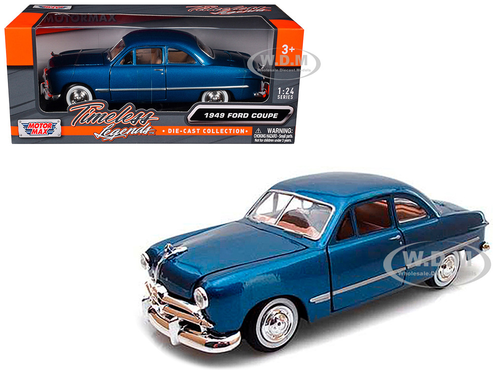 1949 Ford Coupe Blue 1/24 Diecast Model Car by Motormax diecast model