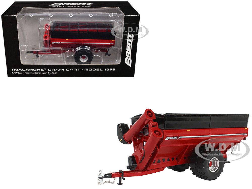 Brent 1398 Avalanche Grain Cart with Flotation Tires Red 1/64 Diecast Model by SpecCast diecast model
