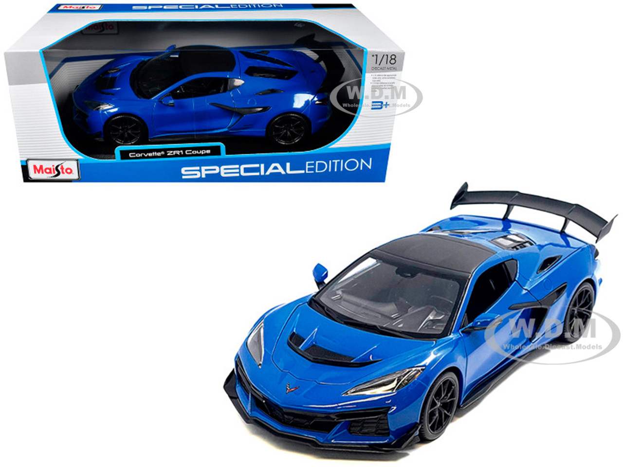 Chevrolet Corvette ZR1 Coupe Blue with Carbon Top "Special Edition" Series 1/18 Diecast Model Car by Maisto diecast model