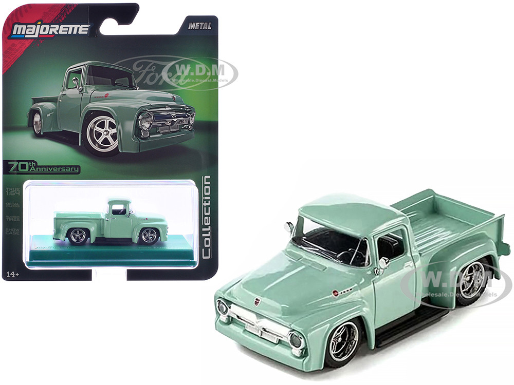 1956 Ford F-100 Pickup Truck Light Green "Collection" Series 1/64 Diecast Model Car by Majorette diecast model