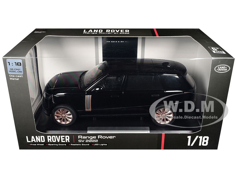 2022 Land Rover Range Rover SV Black Metallic with Moonroof 1/18 Diecast Model Car by Heimanba diecast model