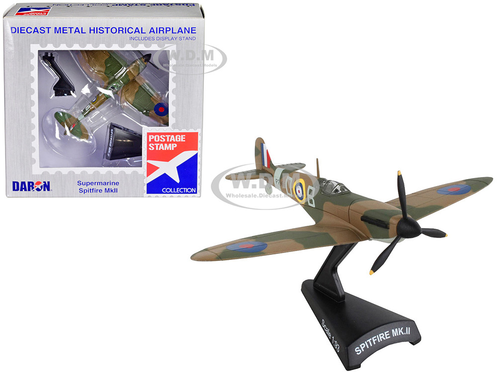 Supermarine Spitfire Mk II Fighter Aircraft "Battle of Britain" Royal Air Force 1/93 Diecast Model Airplane by Postage Stamp diecast model
