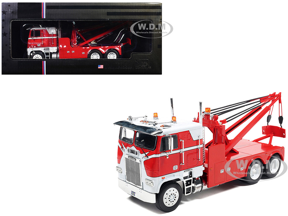 1987 Freightliner FLA Tow Truck Red and White 1/43 Diecast Model by IXO Models diecast model
