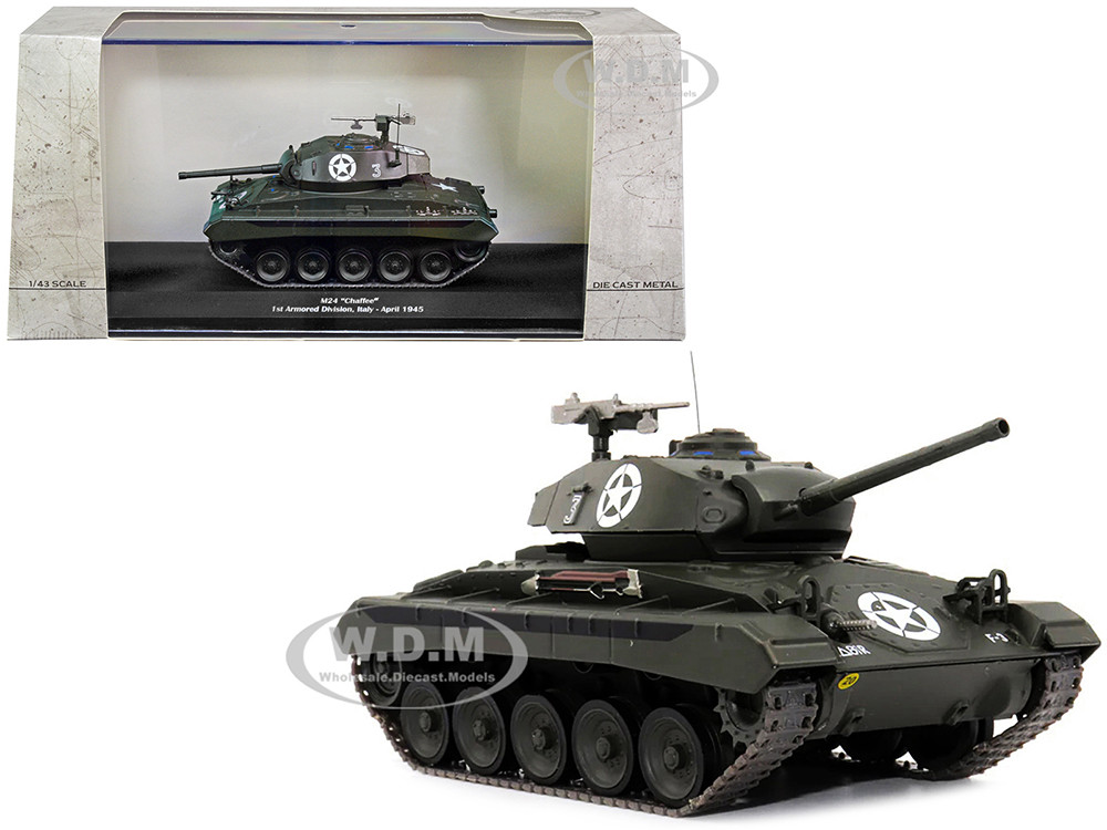 M24 "Chaffee" Tank #3 "U.S.A. 1st Armored Division, Italy, April 1945" 1/43 Diecast Model by AFVs of WWII diecast model