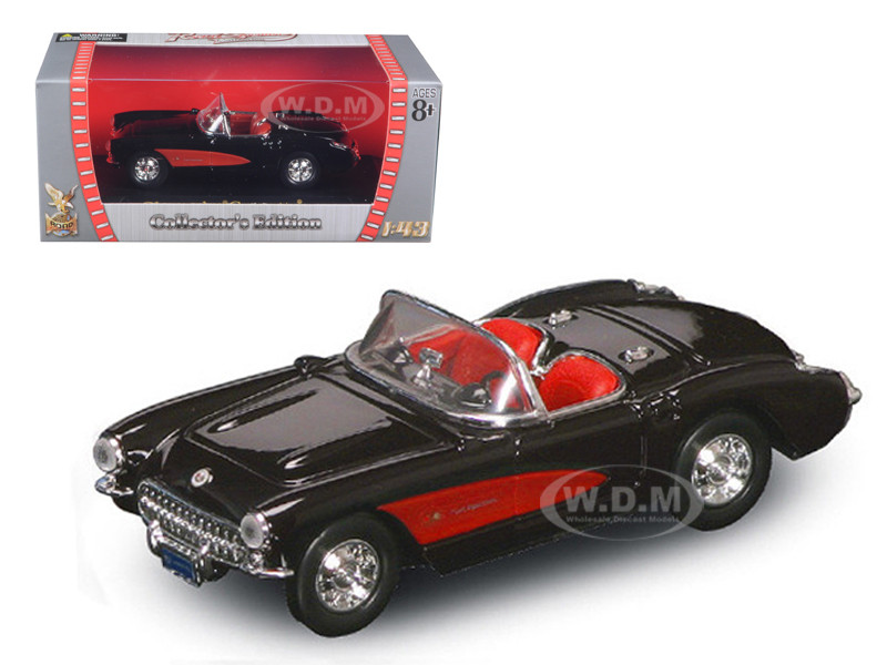 1957 Chevrolet Corvette Convertible Black 1/43 Diecast Model Car by Road Signature diecast model