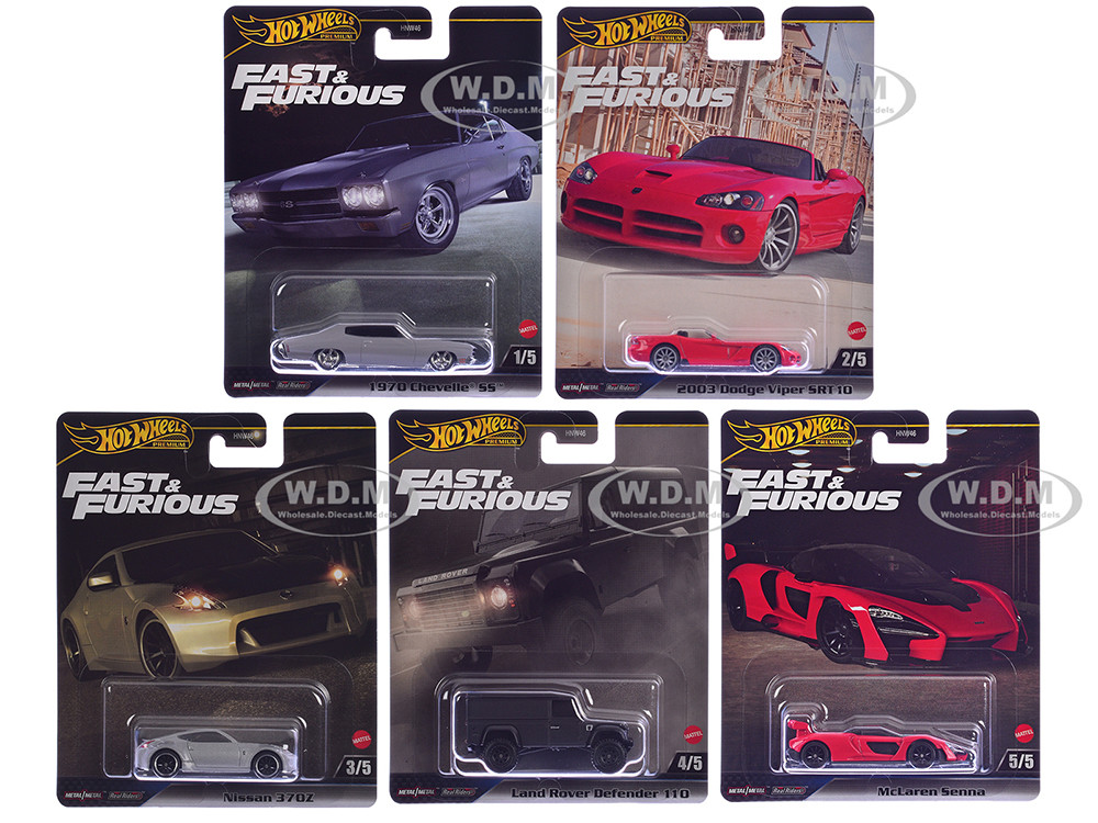 "Fast & Furious" 2024 5 piece Set J Diecast Model Cars by Hot Wheels diecast model