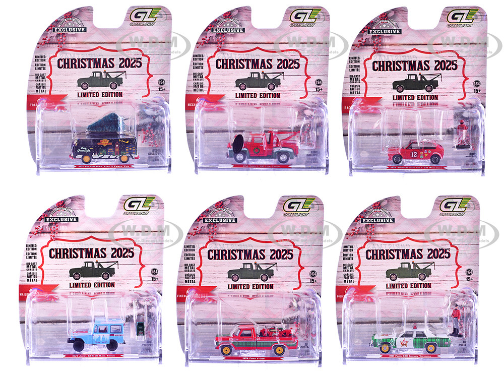 "Christmas 2025 Limited Edition" Set of 6 Cars 1/64 Diecast Model Cars by Greenlight diecast model