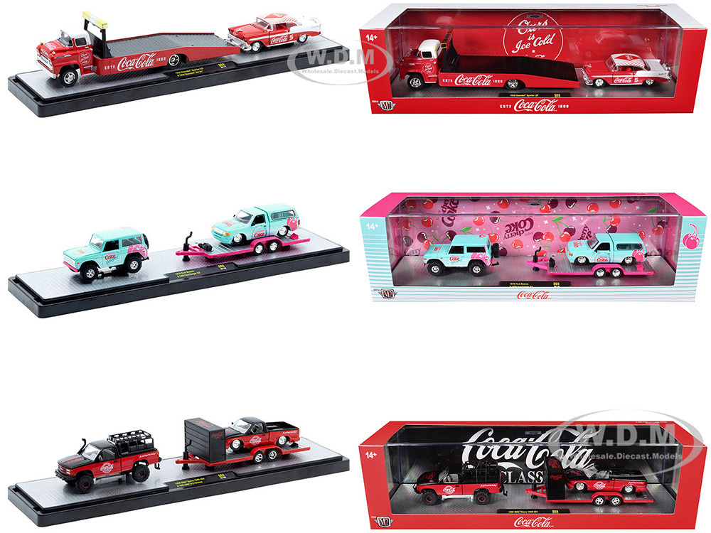 Auto Haulers "Coca-Cola" Set of 3 pieces Release S03 Limited Edition to 4800 pieces Worldwide 1/64 Diecast Models by M2 Machines diecast model