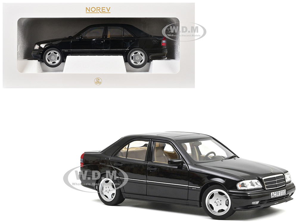 1993 Mercedes-Benz C36 AMG Black Metallic 1/18 Diecast Model Car by Norev diecast model