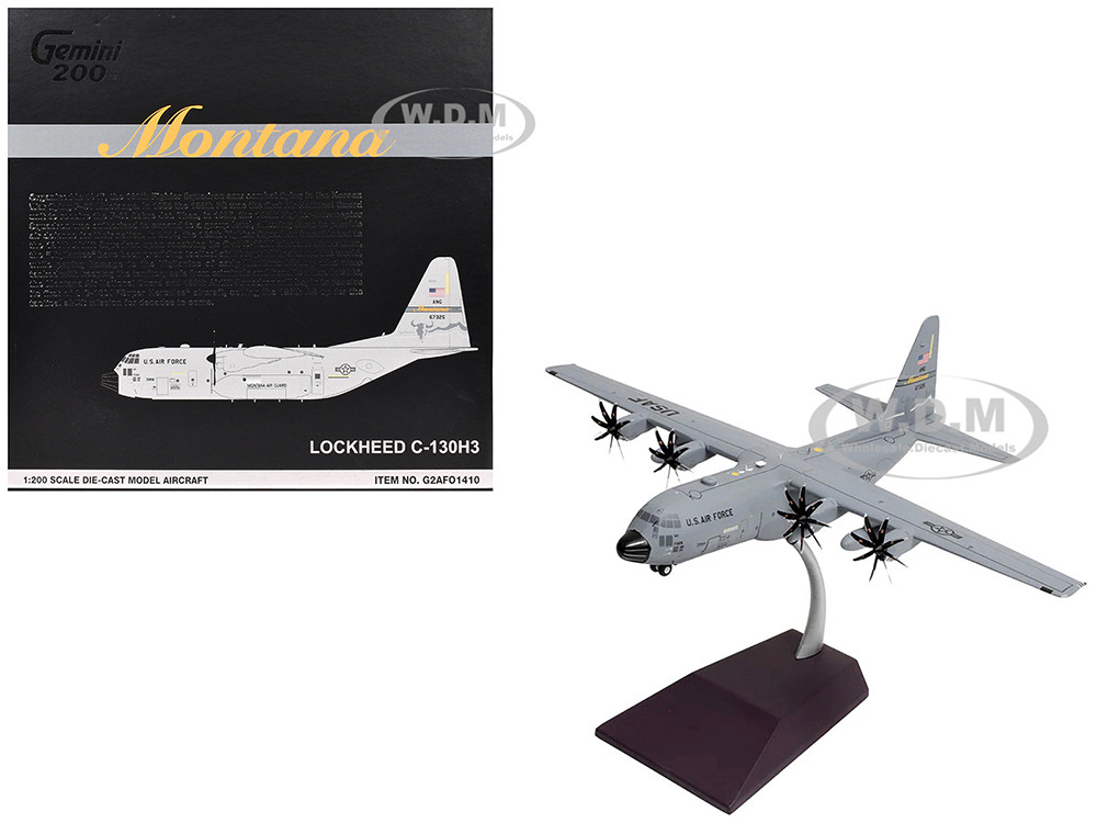 Lockheed C-130H3 Hercules Transport Aircraft "Montana Air National Guard, Great Falls ANGB" United States Air Force "Gemini 200" Series 1/200 Diecast Model Airplane by GeminiJets diecast model
