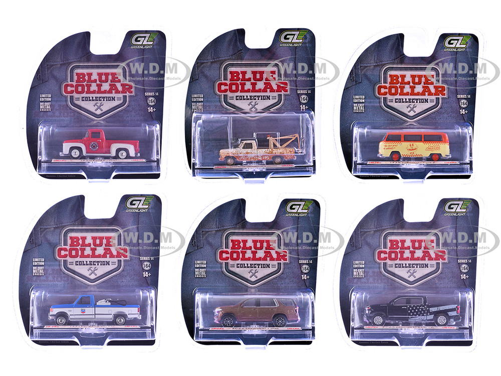 "Blue Collar Collection" Series 14 Set of 6 pieces 1/64 Diecast Model Cars by Greenlight diecast model