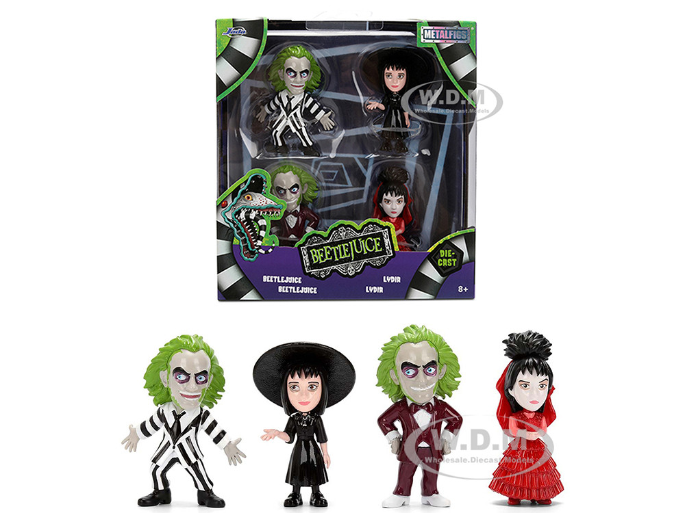 Set of 4 Diecast Figures "Beetlejuice" (1988) Movie "Metalfigs" Series by Jada diecast model