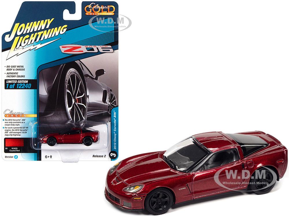 2012 Chevrolet Corvette Z06 Crystal Red Metallic "Classic Gold Collection" Series Limited Edition to 12240 pieces Worldwide 1/64 Diecast Model Car by Johnny Lightning diecast model