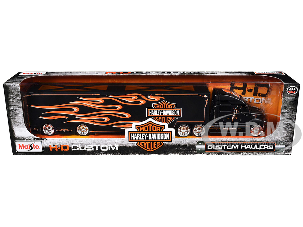 Harley Davidson Custom Hauler Trailer Black "Custom Haulers" Series 1/64 Diecast Model by Maisto diecast model