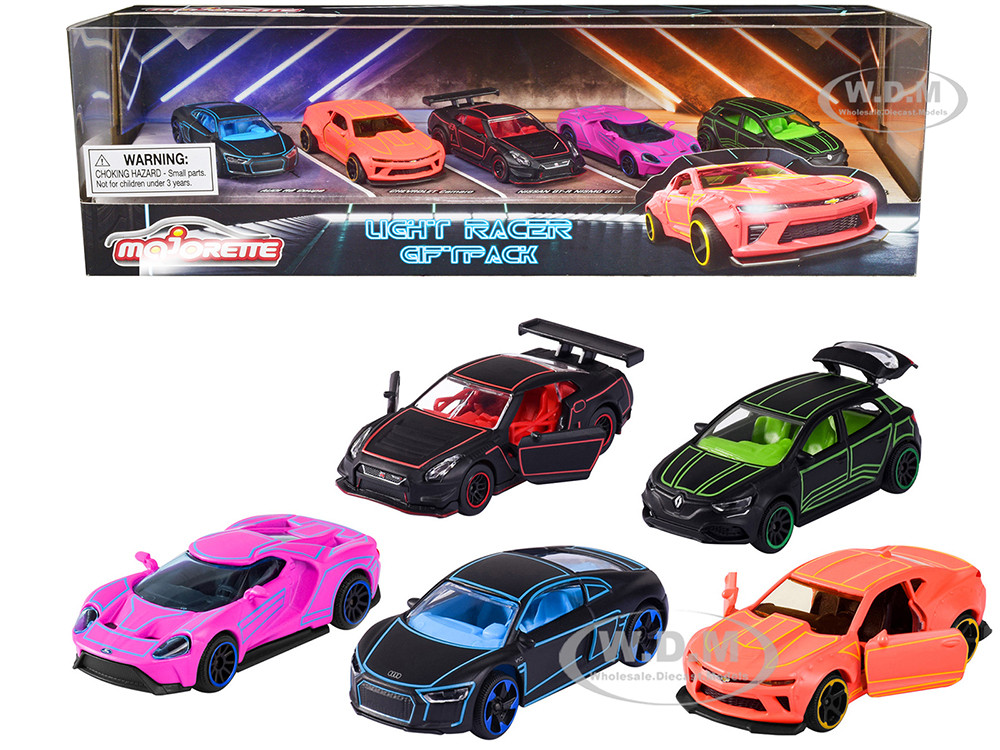 Light Racer Giftpack (2023) 5 Piece Set 1/64 Diecast Model Cars by Majorette diecast model