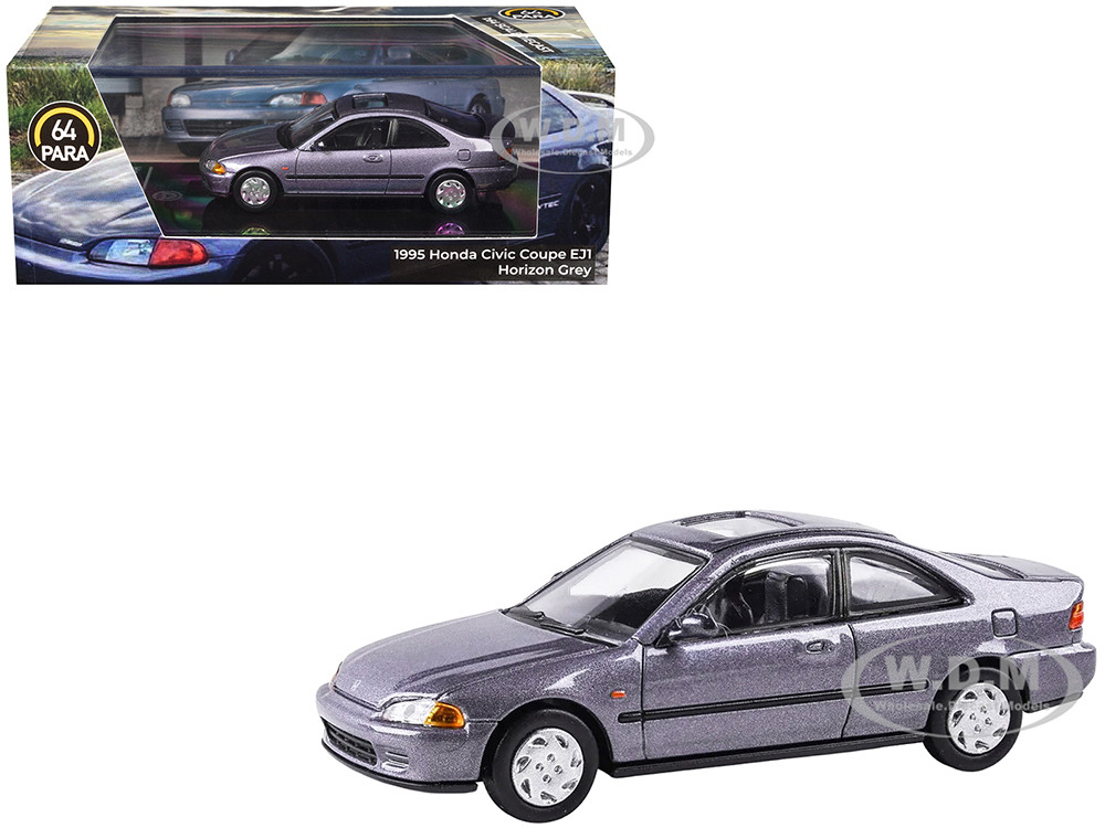 1995 Honda Civic Coupe EJ1 Horizon Gray Metallic with Sunroof 1/64 Diecast Model Car by Paragon Models diecast model