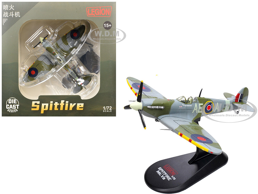 Supermarine Spitfire Mk Vb Fighter Aircraft "EP120, Flight Lieutenant James 'Jeff' Northcott, No. 402 City of Winnipeg Squadron" (1943-1944) Royal Canadian Air Force 1/72 Diecast Model Airplane by Legion diecast model