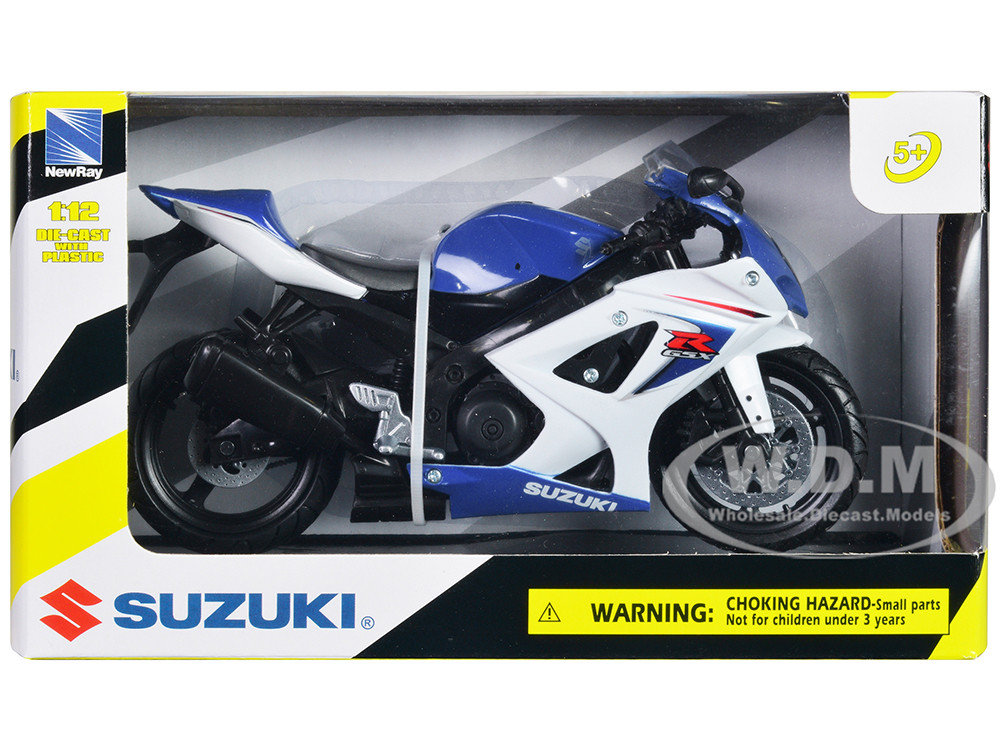 2008 Suzuki GSX-R1000 Blue Motorcycle 1/12 by New Ray diecast model